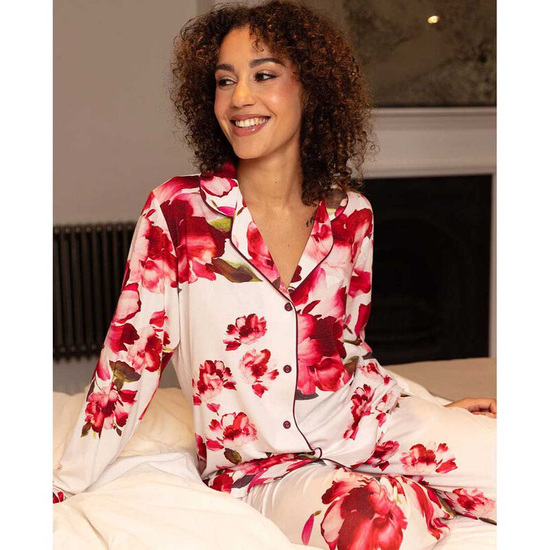 Cyberjammies Isabella Floral Printed Jersey L/S Pyjama Top image number 3